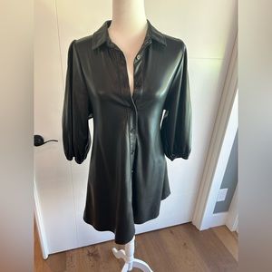 Zara faux leather button down dress size XS